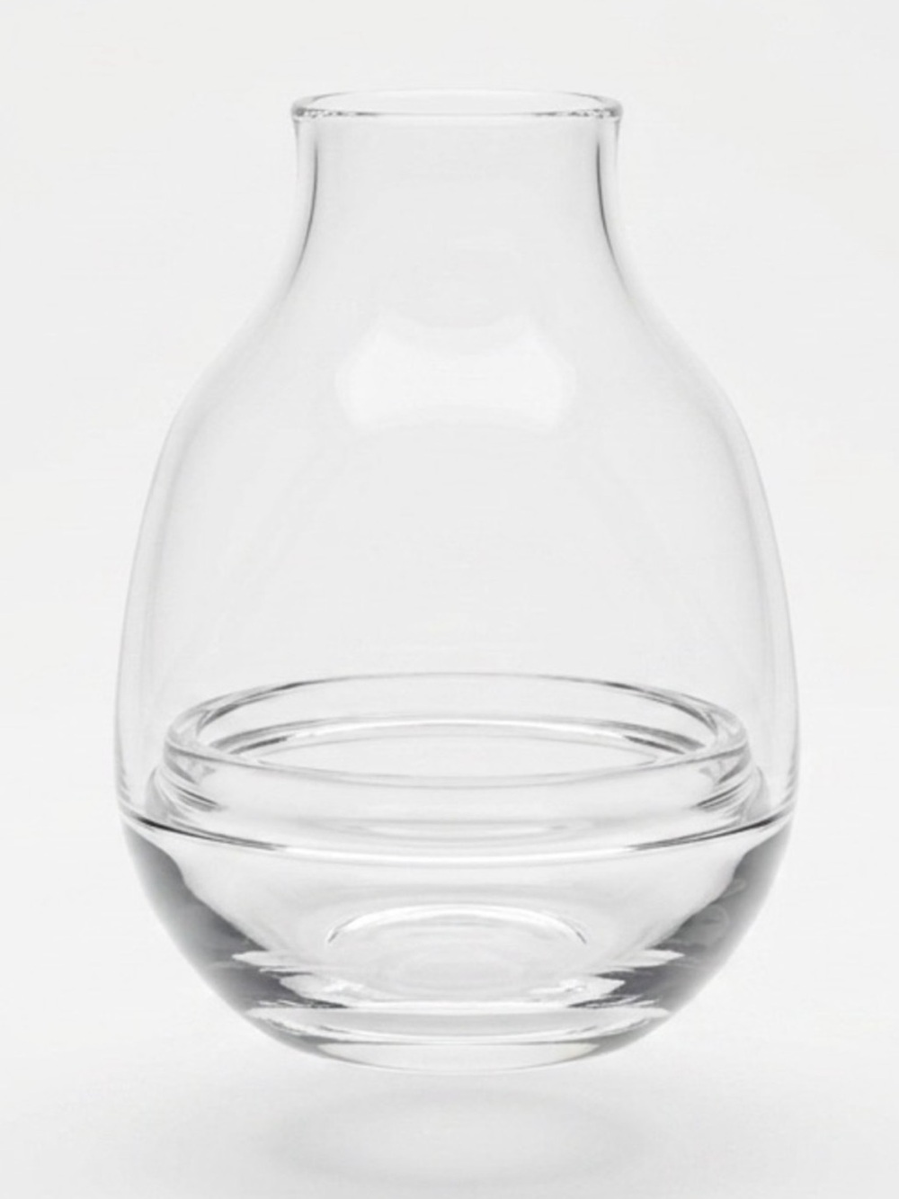 NIB NUDE Glass Eden Candle Holder Clear Minimalist Modern Decor Weighted Base